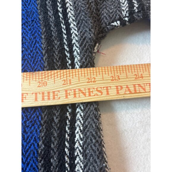 Earth Rogz Medium Mexican Baja Hoodie Sweatshirt Striped Pullover With Kangaroo - Picture 6 of 13